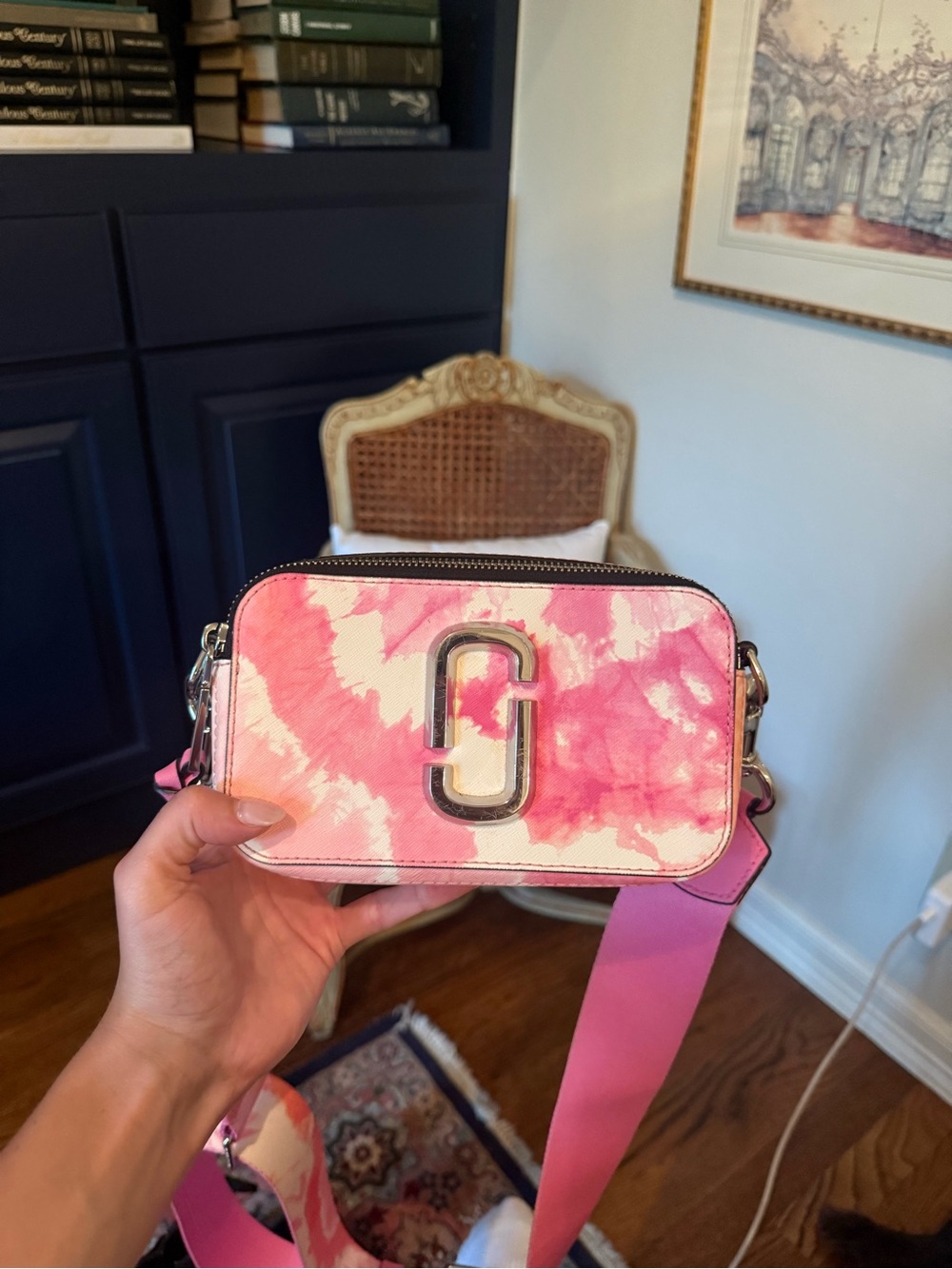 Marc Jacobs Pink, Orange, and White Tie-Dye Snapshot Crossbody - Picture 2 of 7